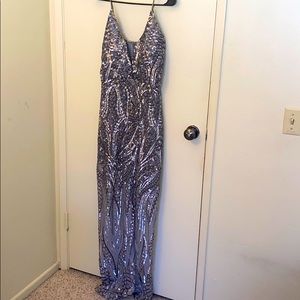 Silver sequin formal dress